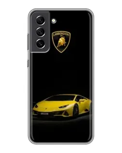 Чехол для Samsung Galaxy S21 FE с картинкой «Lamborghini желтый акцент»