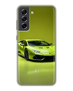 Чехол для Samsung Galaxy S21 FE с картинкой «Салатовый Lamborghini Huracan»