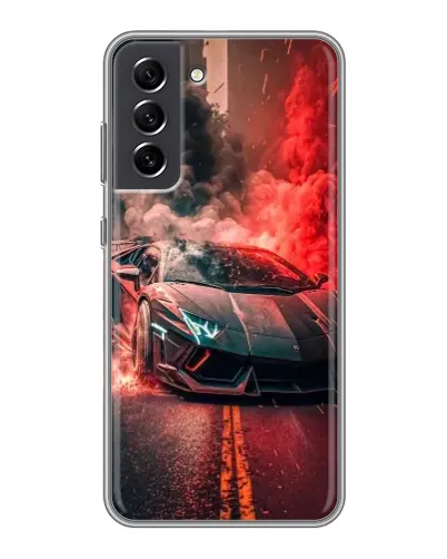 Чехол для Samsung Galaxy S21 FE с картинкой «Lamborghini красный дым» Чехол для Samsung Galaxy S21 FE с картинкой «Lamborghini красный дым»