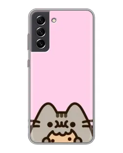Чехол для Samsung Galaxy S21 FE с картинкой «Pusheen и печенье»