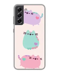 Чехол для Samsung Galaxy S21 FE с картинкой «Pusheen трио»