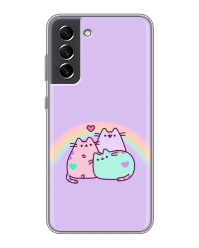 Чехол для Samsung Galaxy S21 FE с картинкой «Радужные Пушины»