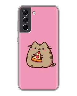 Чехол для Samsung Galaxy S21 FE с картинкой «Пушин с пиццей»