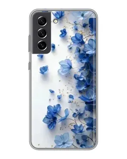 Чохол для Samsung Galaxy S21 FE з картинкою «Блакитний квітковий каскад»