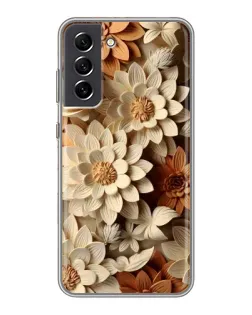 Чохол для Samsung Galaxy S21 FE з картинкою «Бежевий флористичний декор»