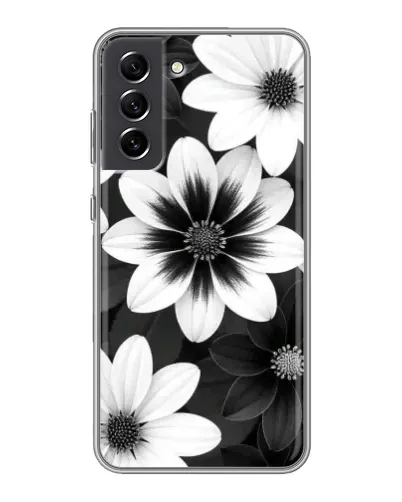 Чехол для Samsung Galaxy S21 FE с картинкой «Монохромные астры» Чехол для Samsung Galaxy S21 FE с картинкой «Монохромные астры»