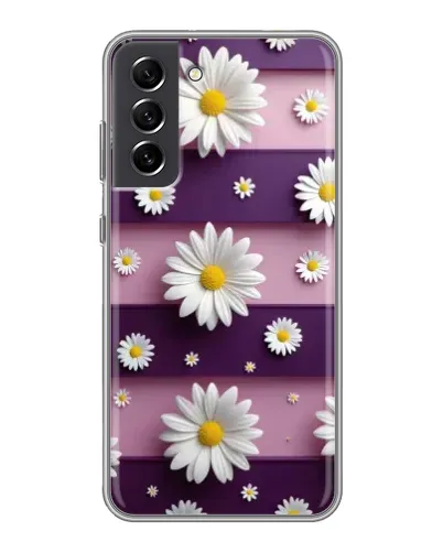 Чехол для Samsung Galaxy S21 FE с картинкой «Ромашки на фиолетовом» Чехол для Samsung Galaxy S21 FE с картинкой «Ромашки на фиолетовом»
