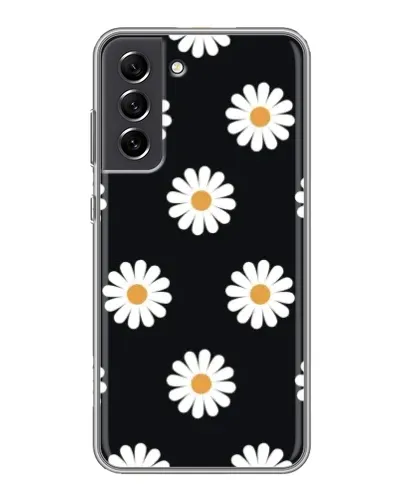 Чехол для Samsung Galaxy S21 FE с картинкой «Ромашки на черном» Чехол для Samsung Galaxy S21 FE с картинкой «Ромашки на черном»