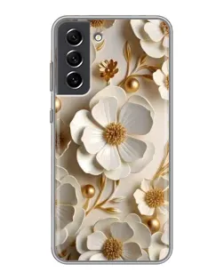 Чохол для Samsung Galaxy S21 FE з картинкою «Білі паперові квіти»