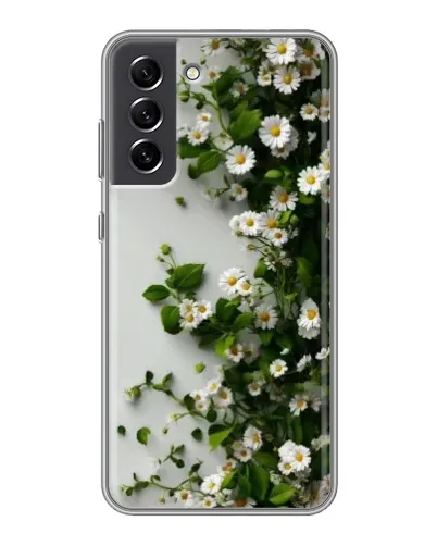 Чехол для Samsung Galaxy S21 FE с картинкой «Ветка мелких белых цветов» Чехол для Samsung Galaxy S21 FE с картинкой «Ветка мелких белых цветов»