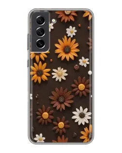 Чохол для Samsung Galaxy S21 FE з картинкою «Візерунок з маленьких соняшників»