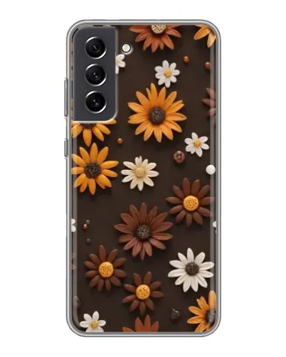 Чехол для Samsung Galaxy S21 FE с картинкой «Узор из маленьких подсолнухов» Чехол для Samsung Galaxy S21 FE с картинкой «Узор из маленьких подсолнухов»