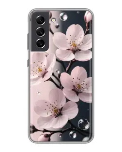Чохол для Samsung Galaxy S21 FE з картинкою «Ніжня сакура та краплі»