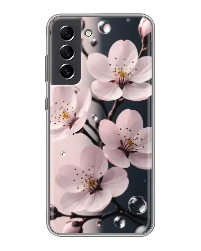 Чехол для Samsung Galaxy S21 FE с картинкой «Нежная сакура и капли» Чехол для Samsung Galaxy S21 FE с картинкой «Нежная сакура и капли»