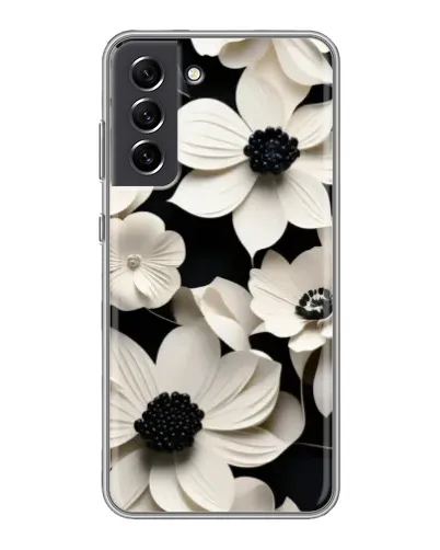 Чехол для Samsung Galaxy S21 FE с картинкой «Объемные белые цветы» Чехол для Samsung Galaxy S21 FE с картинкой «Объемные белые цветы»