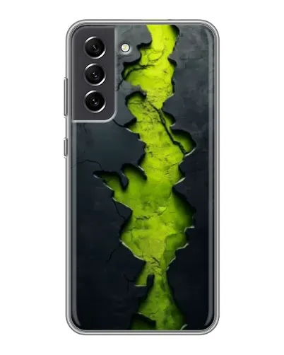 Чехол для Samsung Galaxy S21 FE с картинкой «Салатовый разлом скалы»