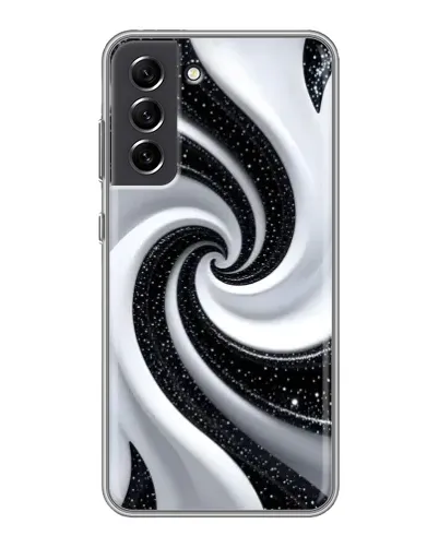 Чехол для Samsung Galaxy S21 FE с картинкой «Черно-белая спираль»