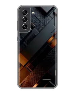 Чехол для Samsung Galaxy S21 FE с картинкой «Черные геометрические блоки»