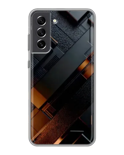 Чехол для Samsung Galaxy S21 FE с картинкой «Черные геометрические блоки»