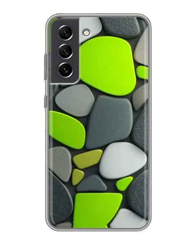 Чехол для Samsung Galaxy S21 FE с картинкой «Яркая неоновая галька»