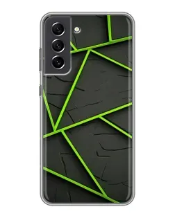 Чехол для Samsung Galaxy S21 FE с картинкой «Зеленые геометрические линии»