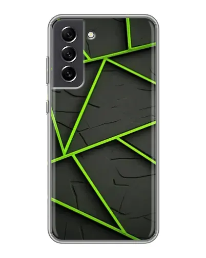 Чехол для Samsung Galaxy S21 FE с картинкой «Зеленые геометрические линии»