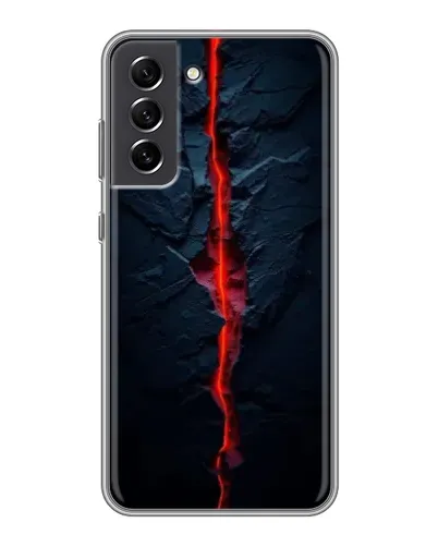 Чехол для Samsung Galaxy S21 FE с картинкой «Kрасная лавовая трещина»