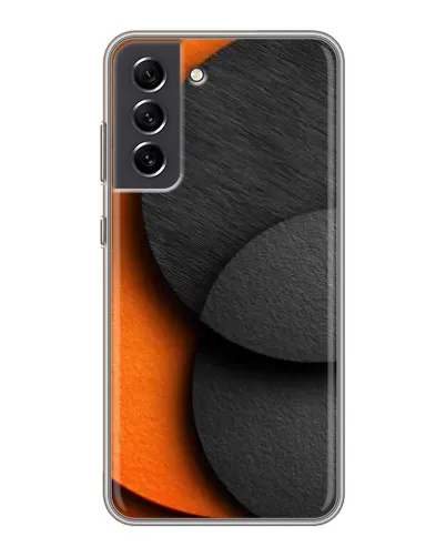 Чехол для Samsung Galaxy S21 FE с картинкой «Геометрия оранжевых кругов»