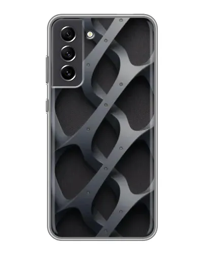 Чехол для Samsung Galaxy S21 FE с картинкой «Объемное серое плетение»