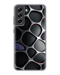 Чехол для Samsung Galaxy S21 FE с картинкой «Объемная темная решетка»