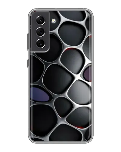 Чехол для Samsung Galaxy S21 FE с картинкой «Объемная темная решетка»