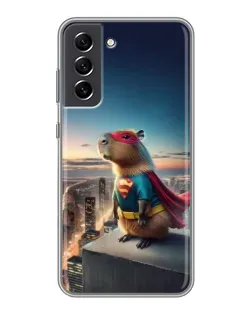 Чехол для Samsung Galaxy S21 FE с картинкой «Капи-мен супергерой» Чехол для Samsung Galaxy S21 FE с картинкой «Капи-мен супергерой»
