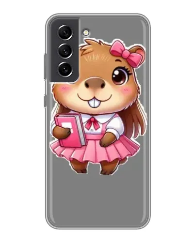 Чехол для Samsung Galaxy S21 FE с картинкой «Девочка капибара»
