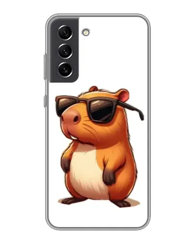 Чехол для Samsung Galaxy S21 FE с картинкой «Капибара в очках»