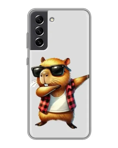 Чехол для Samsung Galaxy S21 FE с картинкой «Капибара рэпер даб»