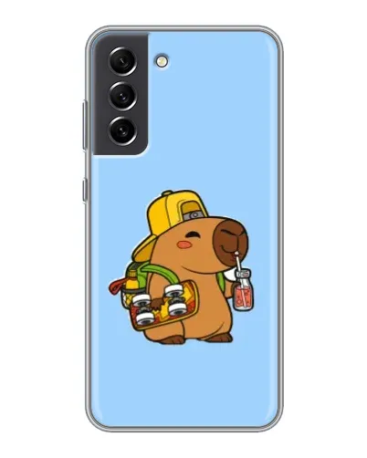 Чехол для Samsung Galaxy S21 FE с картинкой «Капибара на скейте»