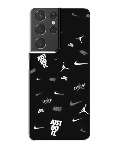 Чохол для Samsung Galaxy S21 Plus з картинкою «Nike Black Pattern»