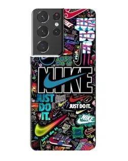 Чехол для Samsung Galaxy S21 Plus с картинкой «Яркий коллаж Nike»