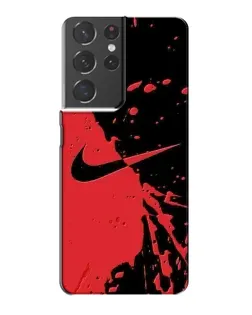 Чехол для Samsung Galaxy S21 Plus с картинкой «Красные брызги Nike»