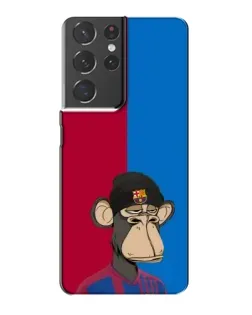 Чохол для Samsung Galaxy S21 Plus з картинкою «Bored Ape — фанат Барси»