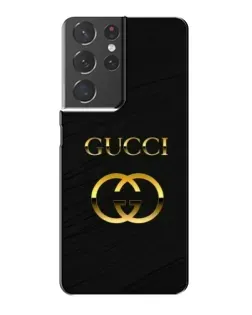 Чохол для Samsung Galaxy S21 Plus з картинкою «Золотий логотип Gucci»