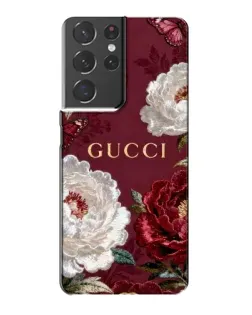 Чехол для Samsung Galaxy S21 Plus с картинкой «Gucci — бордовые розы»