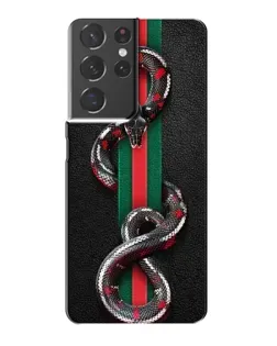 Чехол для Samsung Galaxy S21 Plus с картинкой «Gucci — змея на полосе»
