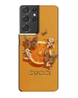 Чехол для Samsung Galaxy S21 Plus с картинкой «Gucci — золотые бабочки»