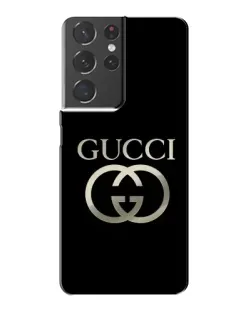 Чехол для Samsung Galaxy S21 Plus с картинкой «Gucci — золото на черном»
