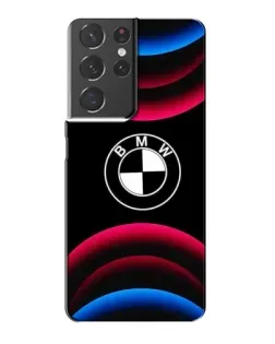 Чохол для Samsung Galaxy S21 Plus з картинкою «Логотип BMW та неонові дуги»