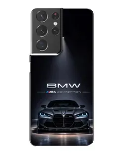 Чохол для Samsung Galaxy S21 Plus з картинкою «BMW крізь нічне місто»