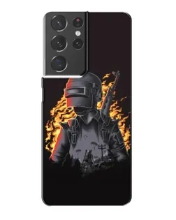 Чохол для Samsung Galaxy S21 Plus з картинкою «PUBG — вогняний силует»