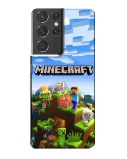 Чохол для Samsung Galaxy S21 Plus з картинкою «Minecraft класичний світ»