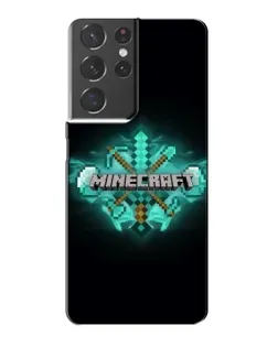 Чохол для Samsung Galaxy S21 Plus з картинкою «Minecraft Diamond лого»